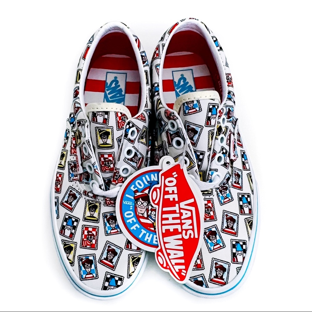 Vans Where’s Waldo Postage Stamp Kids Era Sneakers Shoes Kids Youth Size 2